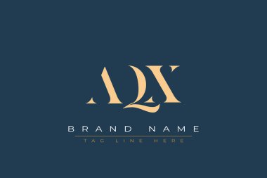 AQX soyut harf logosu tasarımı. Bu logo üç soyut harf tarafından tasarlanmıştır..