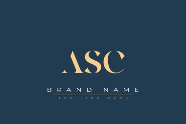 ASC abstract letter logo design. This logo is designed by three abstract letters. clipart