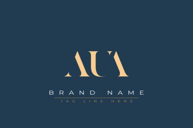 AUA soyut harf logosu tasarımı. Bu logo üç soyut harf tarafından tasarlanmıştır..