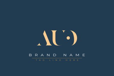 AUO soyut harf logosu tasarımı. Bu logo üç soyut harf tarafından tasarlanmıştır..