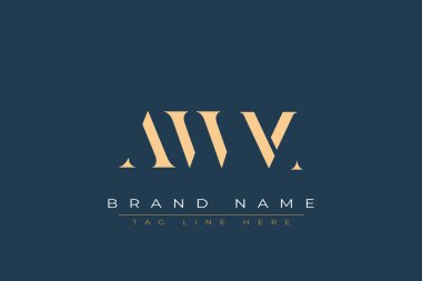 AWM abstract letter logo design. This logo is designed by three abstract letters. clipart