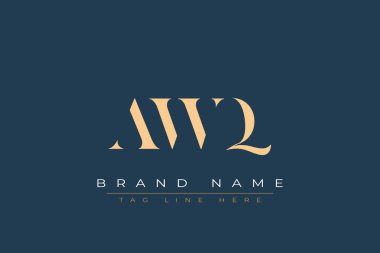 AWQ soyut harf logosu tasarımı. Bu logo üç soyut harf tarafından tasarlanmıştır..