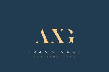 AXG soyut harf logosu tasarımı. Bu logo üç soyut harf tarafından tasarlanmıştır..