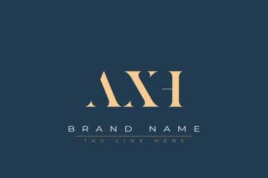AXH soyut harf logosu tasarımı. Bu logo üç soyut harf tarafından tasarlanmıştır..