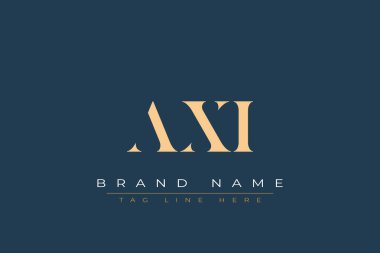 AXI soyut harf logosu tasarımı. Bu logo üç soyut harf tarafından tasarlanmıştır..