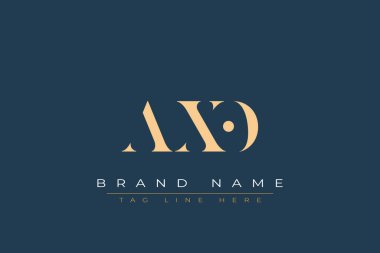 AXO soyut harf logosu tasarımı. Bu logo üç soyut harf tarafından tasarlanmıştır..