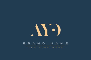 AYO soyut harf logosu tasarımı. Bu logo üç soyut harf tarafından tasarlanmıştır..