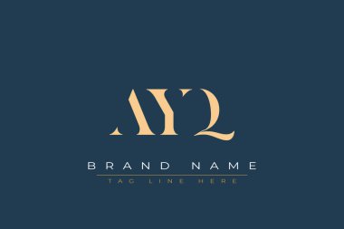 AYQ soyut harf logosu tasarımı. Bu logo üç soyut harf tarafından tasarlanmıştır..
