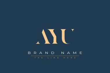 AYU soyut harf logosu tasarımı. Bu logo üç soyut harf tarafından tasarlanmıştır..