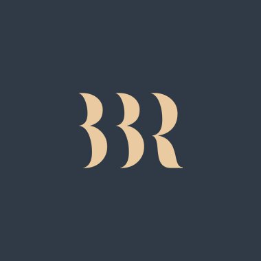 BBR soyut harf logosu tasarımı. Bu logo üç soyut harf tarafından tasarlanmıştır..