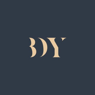 BDY soyut harf logosu tasarımı. Bu logo üç soyut harf tarafından tasarlanmıştır..