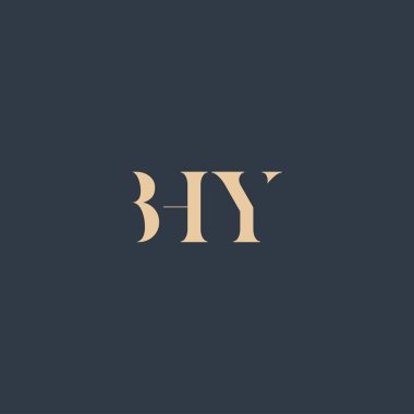 BHY soyut harf logosu tasarımı. Bu logo üç soyut harf tarafından tasarlanmıştır..