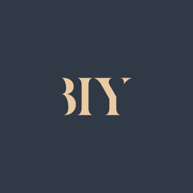 BIY soyut harf logosu tasarımı. Bu logo üç soyut harf tarafından tasarlanmıştır..