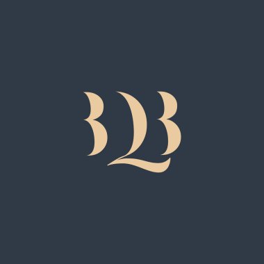 BQB soyut harf logosu tasarımı. Bu logo üç soyut harf tarafından tasarlanmıştır..
