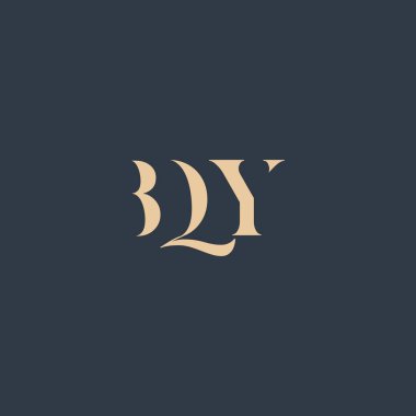 BQY soyut harf logosu tasarımı. Bu logo üç soyut harf tarafından tasarlanmıştır..