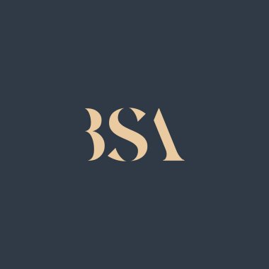 BSA abstract letter logo design. This logo is designed by three abstract letters. clipart