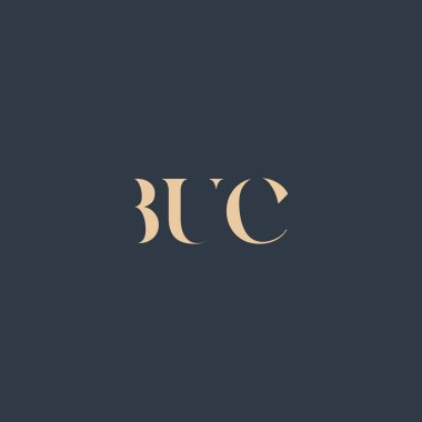 BUC soyut harf logosu tasarımı. Bu logo üç soyut harf tarafından tasarlanmıştır..