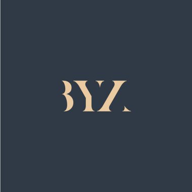 BYX soyut harf logosu tasarımı. Bu logo üç soyut harf tarafından tasarlanmıştır..