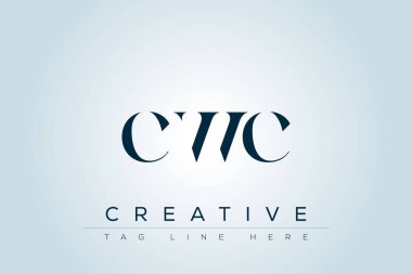 CWC abstract letter logo design. This logo is designed by three abstract letters. clipart