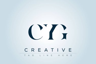 CYG abstract letter logo design. This logo is designed by three abstract letters. clipart