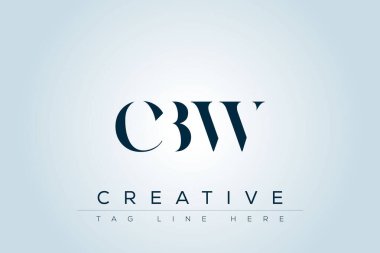 CBW soyut harf logosu tasarımı. Bu logo üç soyut harf tarafından tasarlanmıştır..