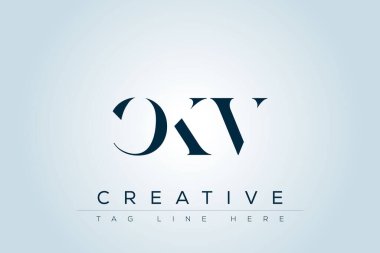 CKV abstract letter logo design. This logo is designed by three abstract letters. clipart