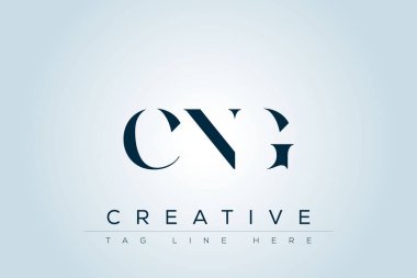 CNG abstract letter logo design. This logo is designed by three abstract letters. clipart