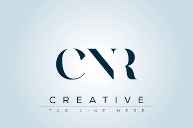 CNR abstract letter logo design. This logo is designed by three abstract letters. clipart