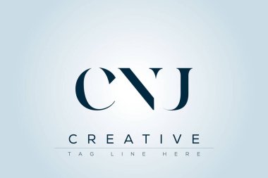 CNU abstract letter logo design. This logo is designed by three abstract letters. clipart