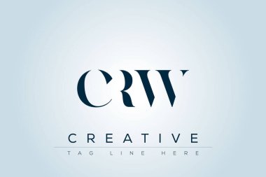 CRW abstract letter logo design. This logo is designed by three abstract letters. clipart