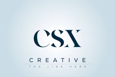 CSX abstract letter logo design. This logo is designed by three abstract letters. clipart