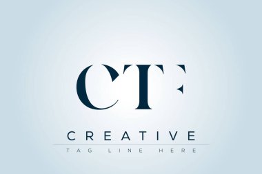 CTF abstract letter logo design. This logo is designed by three abstract letters. clipart