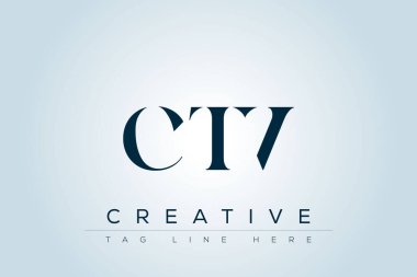 CTV abstract letter logo design. This logo is designed by three abstract letters. clipart