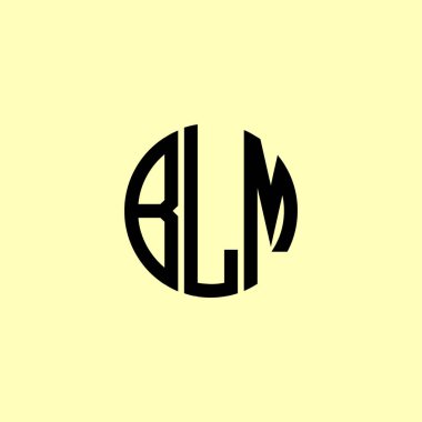 Yaratıcı Yuvarlak Harfler BLM Logosu. Bu başlangıç için hangi şirket veya markanın adı uygun olacaktır.