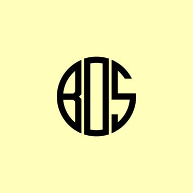 Yaratıcı Yuvarlak Harfler BOS Logosu. Bu başlangıç için hangi şirket veya markanın adı uygun olacaktır.