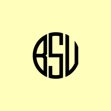 Yaratıcı Yuvarlak Harfler BSU logosu. Bu başlangıç için hangi şirket veya markanın adı uygun olacaktır.