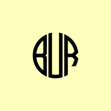 Yaratıcı Yuvarlak Harfler BUR logosu. Bu başlangıç için hangi şirket veya markanın adı uygun olacaktır.