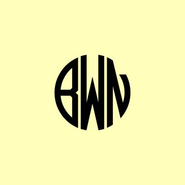 Yaratıcı Yuvarlak Harfler BWN logosu. Bu başlangıç için hangi şirket veya markanın adı uygun olacaktır.