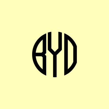 Yaratıcı Yuvarlak İlk Harfler BYO Logosu. Bu başlangıç için hangi şirket veya markanın adı uygun olacaktır.