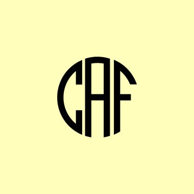 Yaratıcı Yuvarlak Baş harfler CAF logosu. Bu başlangıç için hangi şirket veya markanın adı uygun olacaktır.