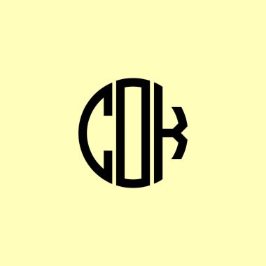 Yaratıcı Yuvarlak Harfler COK logosu. Bu başlangıç için hangi şirket veya markanın adı uygun olacaktır.