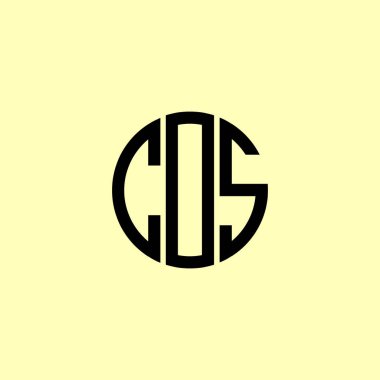 Yaratıcı Yuvarlak Harfler COS Logosu. Bu başlangıç için hangi şirket veya markanın adı uygun olacaktır.