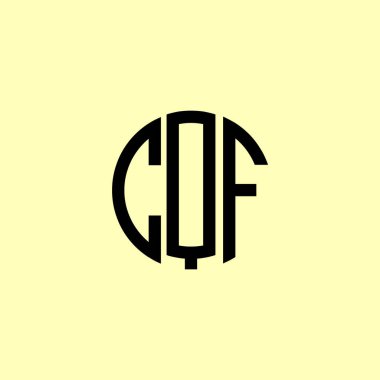 Yaratıcı Yuvarlak Baş harfler CQF logosu. Bu başlangıç için hangi şirket veya markanın adı uygun olacaktır.