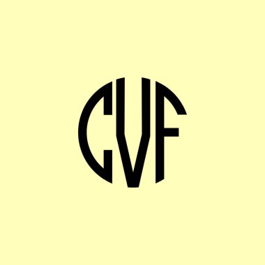 Yaratıcı Yuvarlak Harfler CVF Logosu. Bu başlangıç için hangi şirket veya markanın adı uygun olacaktır.