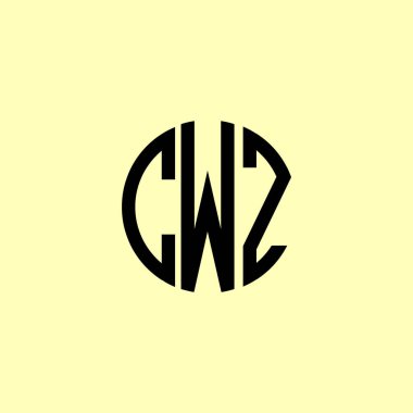 Creative Rounded Initial Letters CWZ Logo. It will be suitable for which company or brand name start those initial. clipart