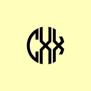 Yaratıcı Yuvarlak Harfler CXX logosu. Bu başlangıç için hangi şirket veya markanın adı uygun olacaktır.