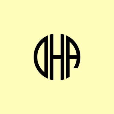 Yaratıcı Yuvarlak Harfler DHA logosu. Bu başlangıç için hangi şirket veya markanın adı uygun olacaktır.