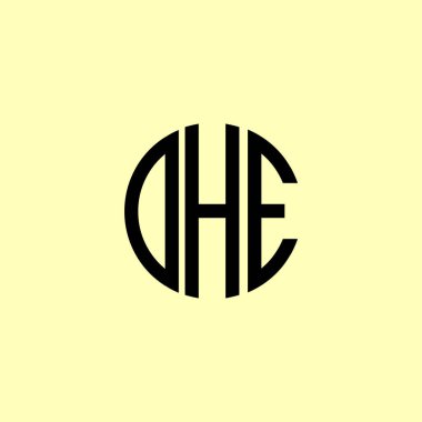 Yaratıcı Yuvarlak Harfler DHE logosu. Bu başlangıç için hangi şirket veya markanın adı uygun olacaktır.