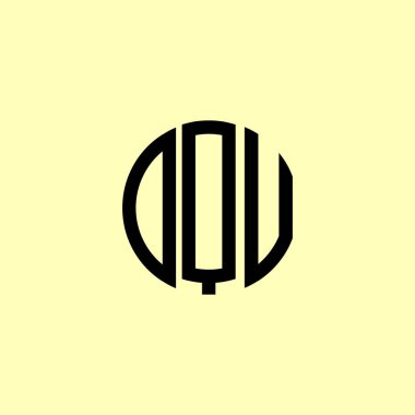 Yaratıcı Yuvarlak Harfler DQU logosu. Bu başlangıç için hangi şirket veya markanın adı uygun olacaktır.