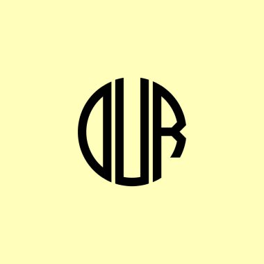 Yaratıcı Yuvarlak Harfler DUR Logosu. Bu başlangıç için hangi şirket veya markanın adı uygun olacaktır.